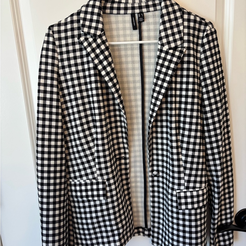 Vero Moda Black and White Plaid Blazer